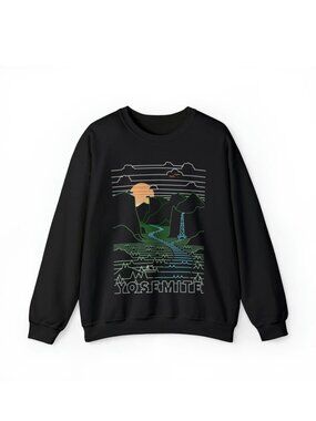 Yosemite National Park Black Crew Neck Sweatshirt size 2XL